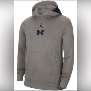 Air Jordan Michigan Wolverines Gray NCAA Basketball Hoodie Sweatshirt Mens 2XL